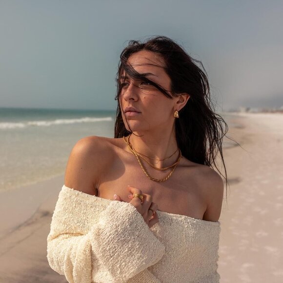 Chunky Gold Stud Earrings 14k Gold Plated Hypoallergenic Trendy Jewelry Gifts - Picture 4 of 6